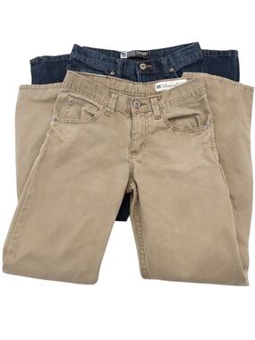 Lee Boys Size 12 Jeans Bundle Adjustable Waist Skinny Slim Straight 2 Pair
